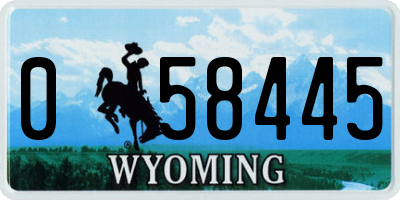 WY license plate 058445