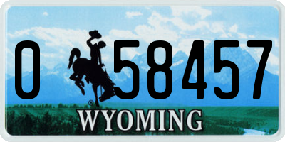 WY license plate 058457