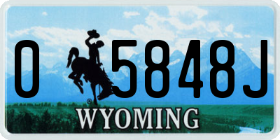 WY license plate 05848J