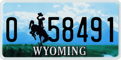 WY license plate 058491