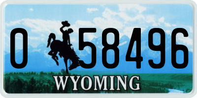 WY license plate 058496