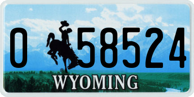 WY license plate 058524