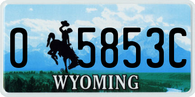 WY license plate 05853C