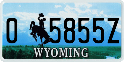 WY license plate 05855Z