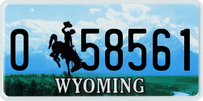WY license plate 058561