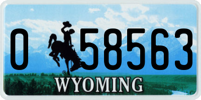 WY license plate 058563