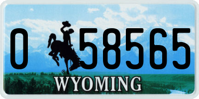 WY license plate 058565