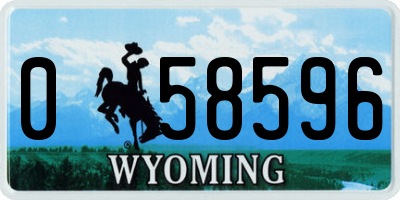 WY license plate 058596