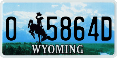 WY license plate 05864D