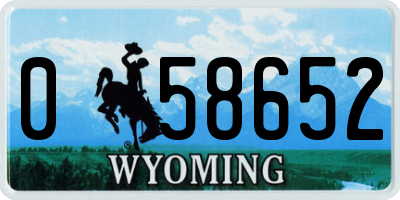 WY license plate 058652