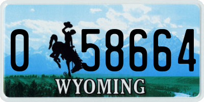 WY license plate 058664