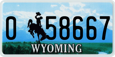 WY license plate 058667