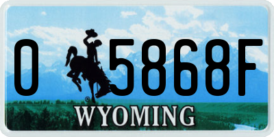 WY license plate 05868F