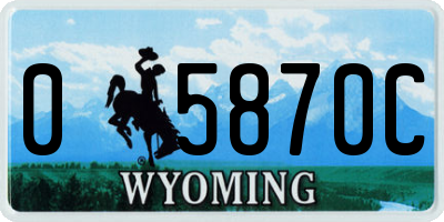 WY license plate 05870C