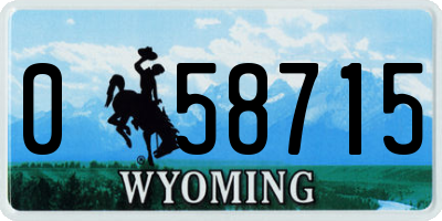 WY license plate 058715