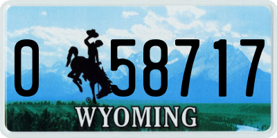 WY license plate 058717
