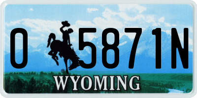 WY license plate 05871N