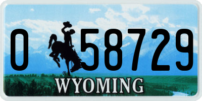 WY license plate 058729