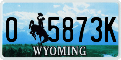 WY license plate 05873K