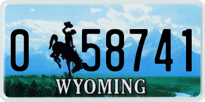 WY license plate 058741