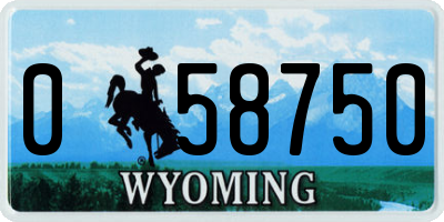 WY license plate 058750