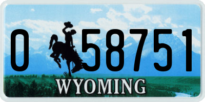 WY license plate 058751