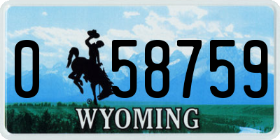 WY license plate 058759