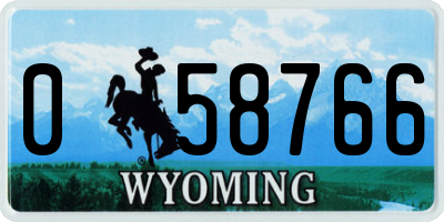 WY license plate 058766