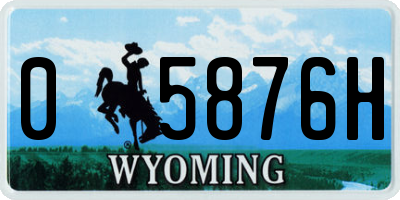 WY license plate 05876H