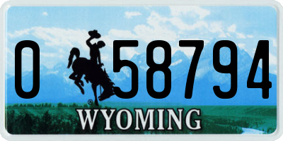 WY license plate 058794