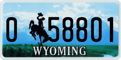 WY license plate 058801