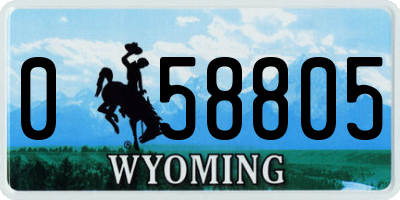 WY license plate 058805
