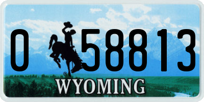 WY license plate 058813
