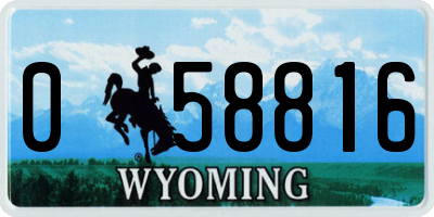 WY license plate 058816