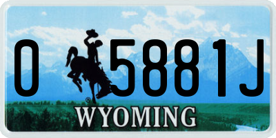 WY license plate 05881J