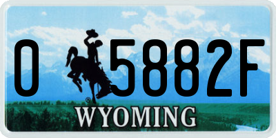 WY license plate 05882F