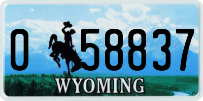 WY license plate 058837