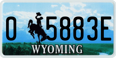 WY license plate 05883E