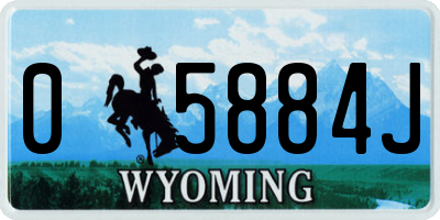 WY license plate 05884J