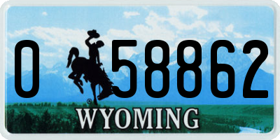 WY license plate 058862