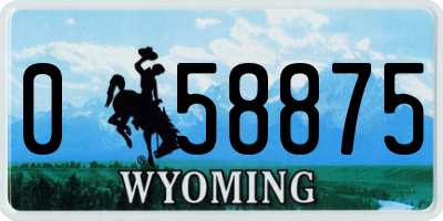 WY license plate 058875