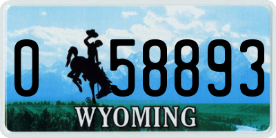 WY license plate 058893