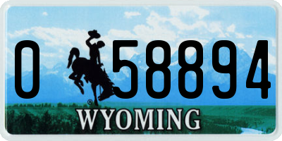 WY license plate 058894