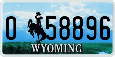 WY license plate 058896