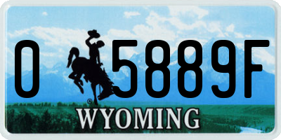 WY license plate 05889F