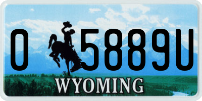 WY license plate 05889U