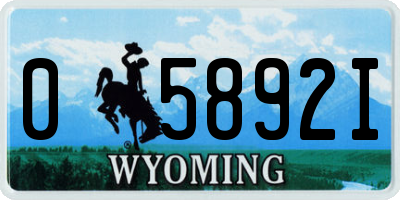 WY license plate 05892I