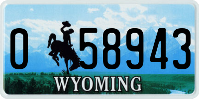 WY license plate 058943