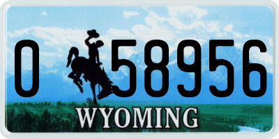 WY license plate 058956