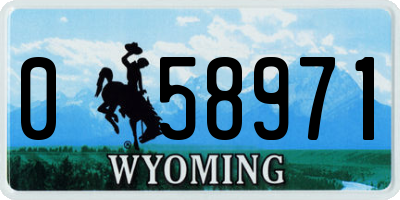 WY license plate 058971